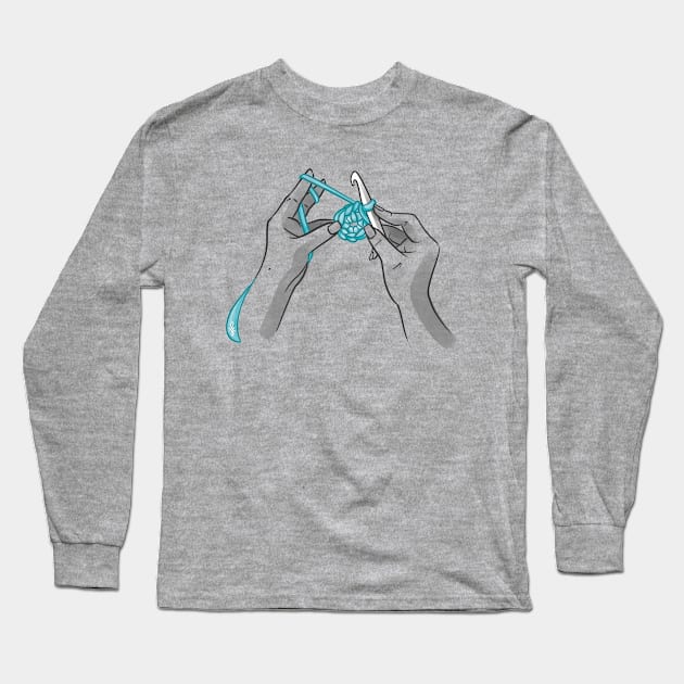 Crocheting hands Long Sleeve T-Shirt by alevalens